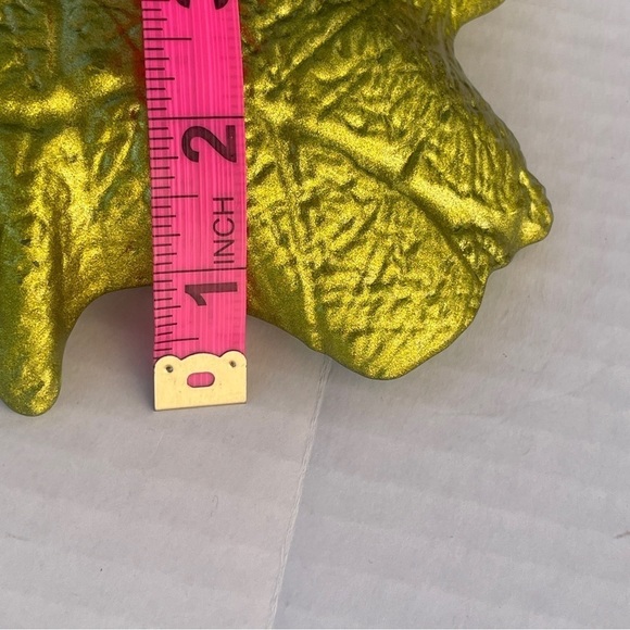 VINTAGE art glass green iridescent candy, nut, snack dish leaf shaped tray - Picture 7 of 10